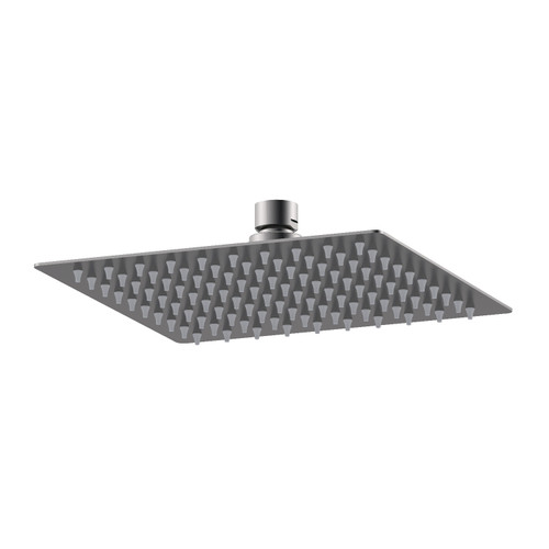 Nuie Brushed Gunmetal 200mm Square Fixed Shower Head - A7088 Front View