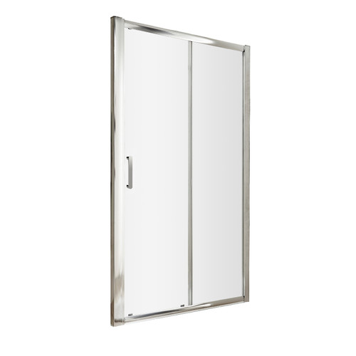 Nuie Pacific 1700mm Sliding Shower Door with Rounded Polished Chrome Handle - AQSL17H3 Front View