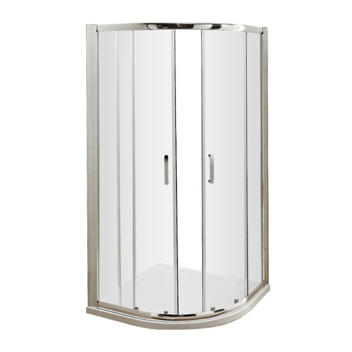 Nuie Pacific 800mm Quadrant Shower Enclosure with Rounded Polished Chrome Handle - AQU8H3 Front View