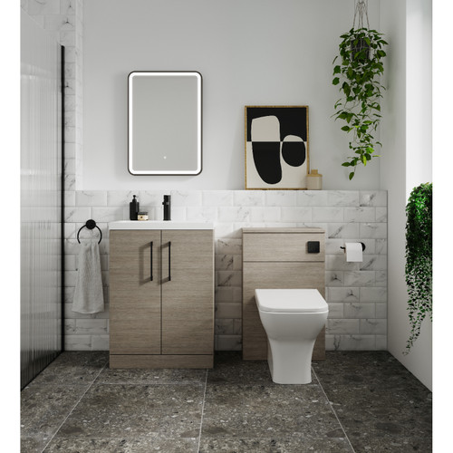 Nuie Arno Solace Oak 800mm 2 Door Vanity Unit with 50mm Profile Basin - ARN2505D Alternative View