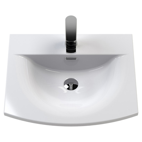 Nuie Athena Charcoal Black 500mm 2 Door Vanity Unit with 30mm Profile Curved Basin - ATH005G Basin