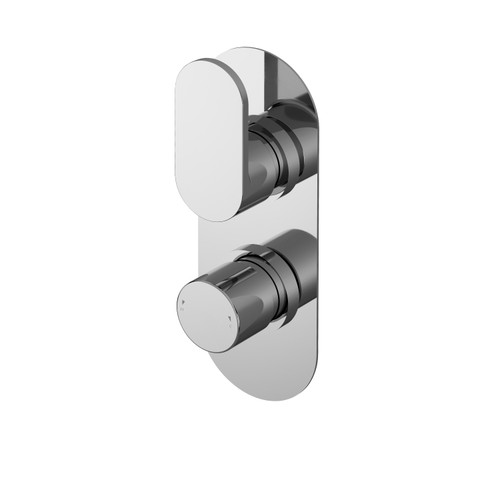 Nuie Binsey Polished Chrome Twin Concealed Thermostatic Shower Valve - BINTW01 Front View