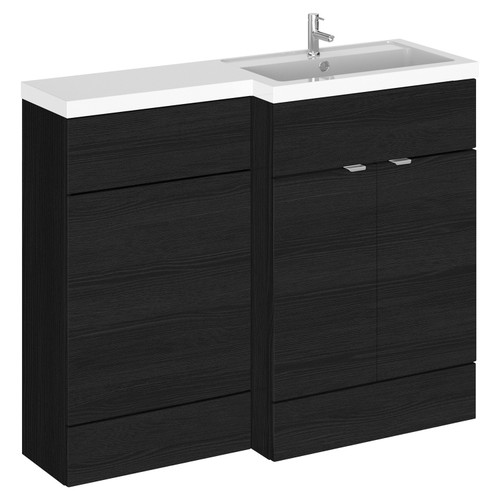 Hudson Reed Fusion Charcoal Black 1100mm Full Depth Combination Vanity & Toilet Unit with Right Hand Basin - CBI603 Main Image