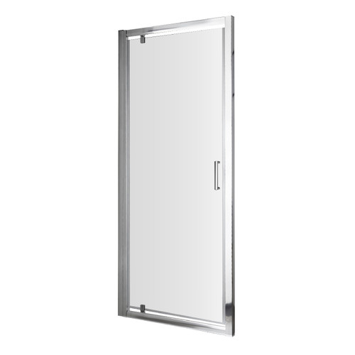Nuie Ella 760mm Pivot Shower Door with Square Satin Chrome Handle - ERPD76H5 Front View