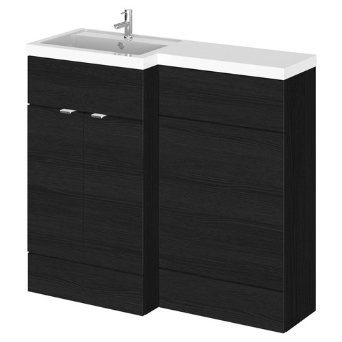 Hudson Reed Fusion Charcoal Black 1000mm Full Depth Combination Vanity & Toilet Unit with Left Hand Basin - CBI626 Main Image