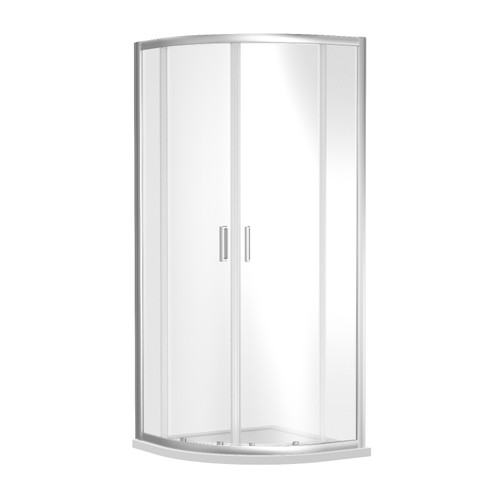 Nuie Rene Satin Chrome 800mm Quadrant Shower Enclosure - SQU8 Front View