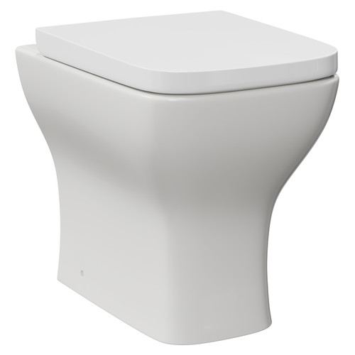 Kingston Rimless Back to Wall Toilet Pan with Soft Close Toilet Seat Left Hand View