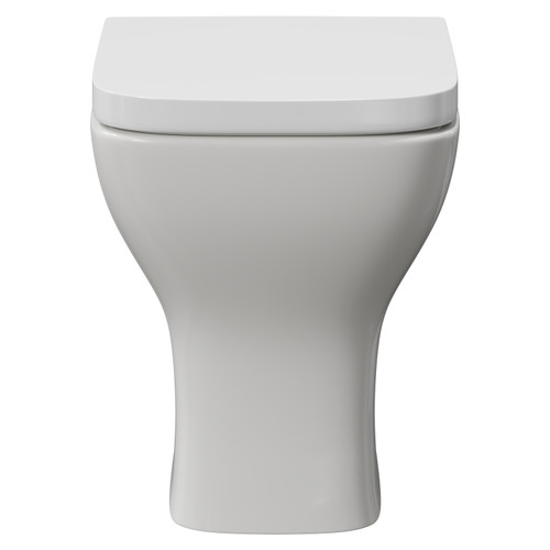 Kingston Rimless Back to Wall Toilet Pan with Soft Close Toilet Seat View from Front