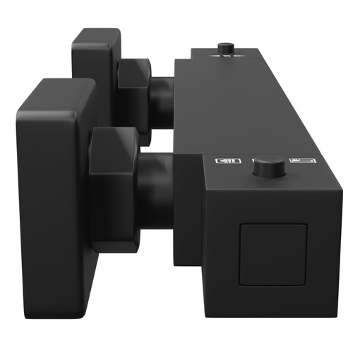 Colore Matt Black Square Thermostatic Bar Shower Valve View From the Side