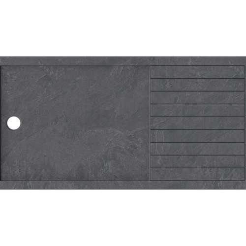 Pearlstone Slate 1600mm x 800mm x 40mm Rectangular Walk In Shower Tray Top View From Above