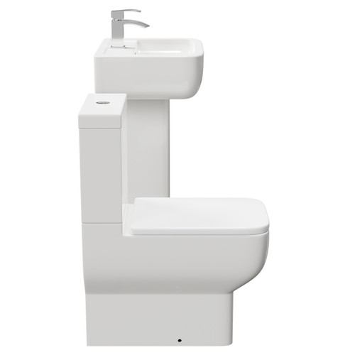 Tacoma 550mm Full Pedestal Basin and Closed Back Toilet Suite View From the Side