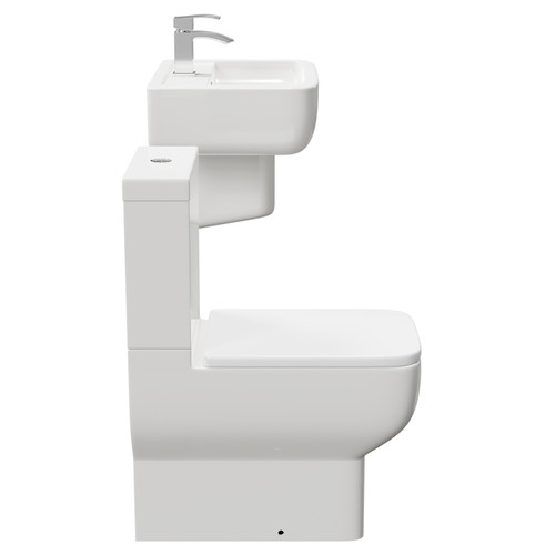 Tacoma 550mm Semi Pedestal Basin and Closed Back Toilet Suite View From the Side