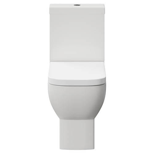 Tacoma Closed Back Close Coupled Toilet with Soft Close Toilet Seat View From the Front