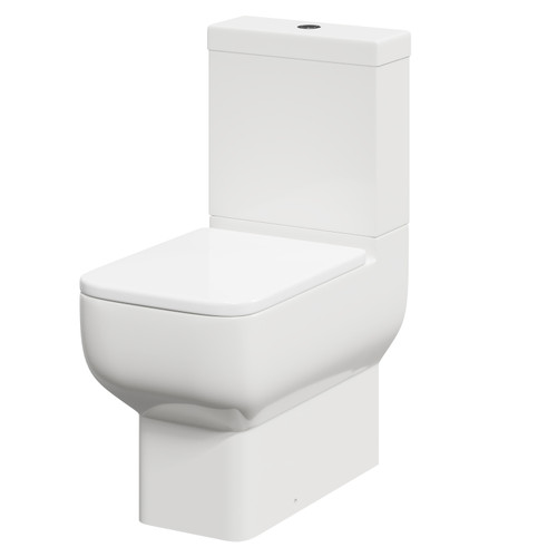Tacoma Closed Back Close Coupled Toilet with Soft Close Toilet Seat Right Hand Side View