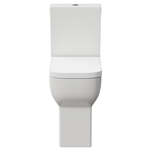 Tacoma Comfort Height Close Coupled Toilet with Soft Close Toilet Seat View From the Front