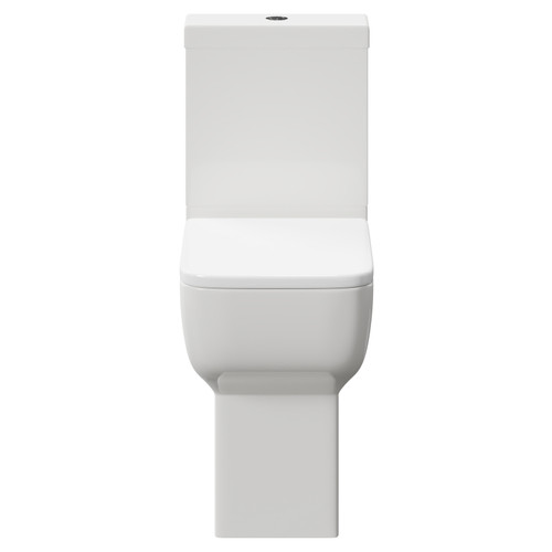 Tacoma Comfort Height Close Coupled Toilet with Soft Close Toilet Seat View From the Front