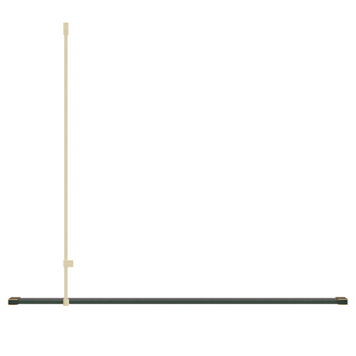 Colore Brushed Brass 2000mm x 900mm 10mm Walk In Clear Glass Shower Screen including Wall Channel with End Profile and Support Bar Top View From Above