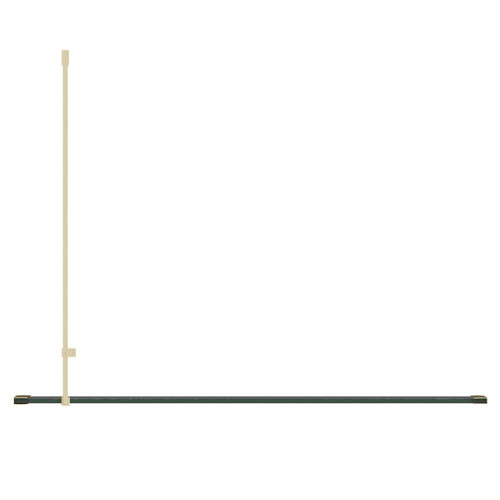Colore Brushed Brass 1850mm x 1000mm 8mm Walk In Clear Glass Shower Screen including Wall Channel with End Profile and Support Bar Top View From Above