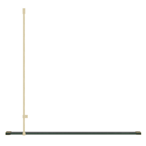 Colore Brushed Brass 1850mm x 800mm 8mm Walk In Clear Glass Shower Screen including Wall Channel with End Profile and Support Bar Top View From Above
