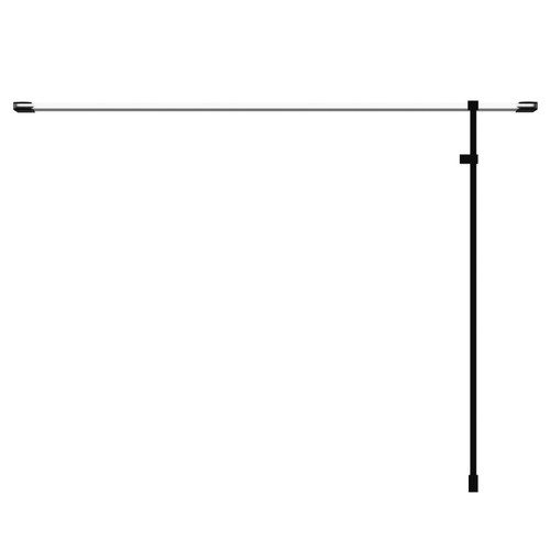 Colore Matt Black 2000mm x 1000mm 10mm Walk In Clear Glass Shower Screen including Wall Channel with End Profile and Support Bar Top View From Above