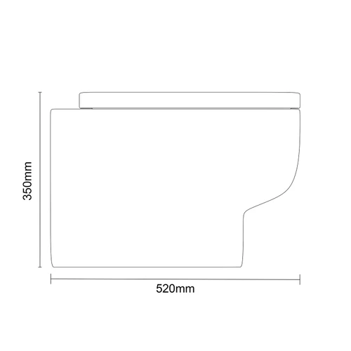 RAK Series 600 Rimless Wall Hung Toilet Pan with Soft Close Toilet Seat Dimensions
