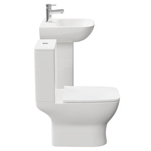 Kingston 545mm Full Pedestal Basin and Open Back Toilet Suite View From the Side