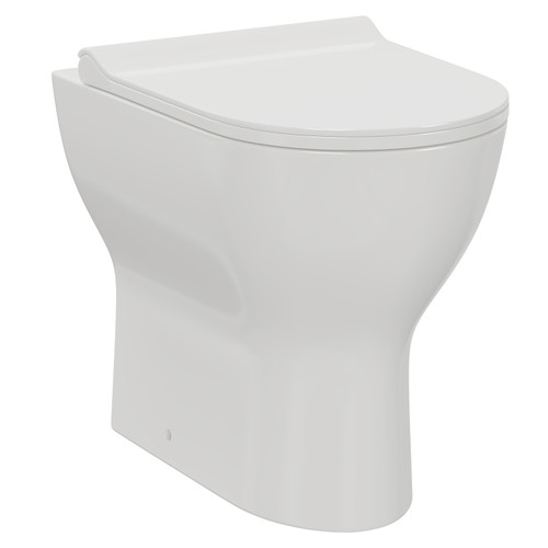A modern white back to wall toilet