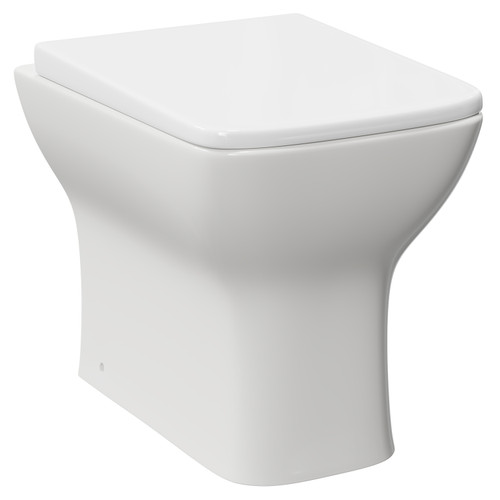 A modern white back to wall toilet