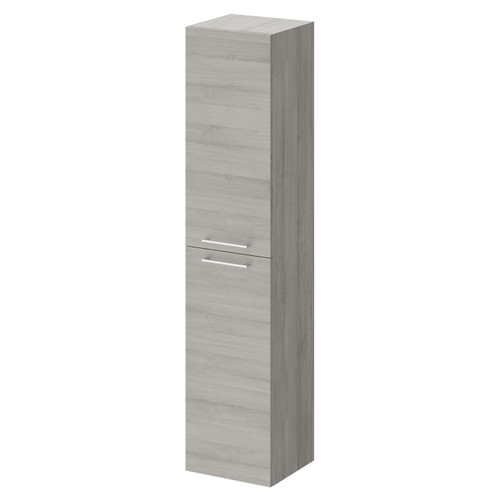 Napoli Molina Ash 350mm x 1600mm Wall Mounted Tall Storage Unit with 2 Doors and Polished Chrome Handles Right Hand Side View