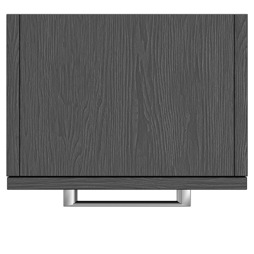 Napoli Nero Oak 350mm Wall Mounted Side Cabinet with Single Door and Polished Chrome Handle Top View