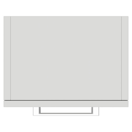 Napoli Gloss Grey Pearl 350mm Wall Mounted Side Cabinet with Single Door and Polished Chrome Handle Top View From Above