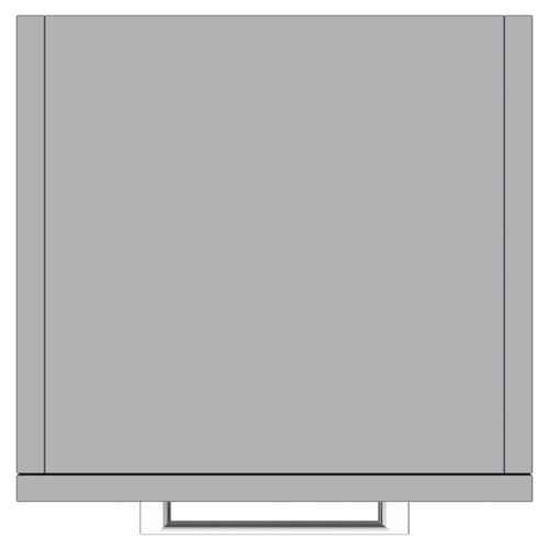 Napoli Gloss Grey 350mm x 1600mm Wall Mounted Tall Storage Unit with 2 Doors 2 Drawers and Polished Chrome Handles Top View From Above