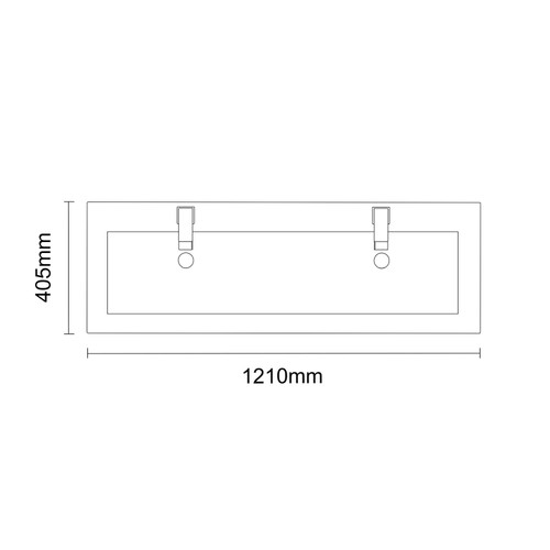 City Gloss White 1200mm Wall Mounted 4 Drawer Vanity Unit and Double Ceramic Basin with 1 Tap Hole Dimensions