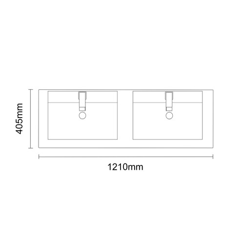 City Gloss Grey 1200mm Floor Standing 4 Drawer Vanity Unit and Twin Polymarble Basin with 1 Tap Hole Dimensions