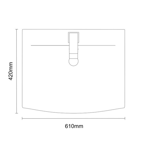 City Gloss Grey 600mm Wall Mounted 2 Drawer Vanity Unit and Curved Basin with 1 Tap Hole Dimensions