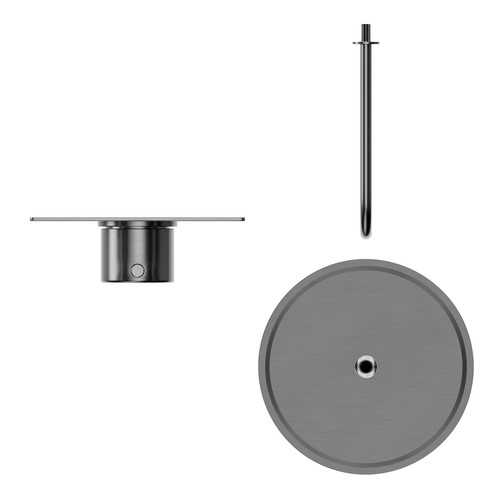 Colore Round Gunmetal Grey Concealed Twin Thermostatic Valve Mixer Shower Including 300mm Fixed Shower Head and Wall Arm Top View from Above