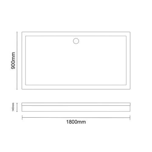 Pearlstone Slate 1800mm x 900mm x 40mm Rectangular Shower Tray and Plinth Dimensions