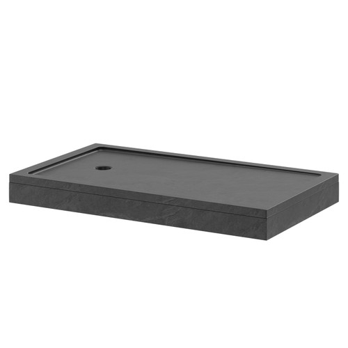 Pearlstone Slate 1700mm x 700mm x 40mm Bath Replacement Shower Tray and Plinth Right Hand Side View