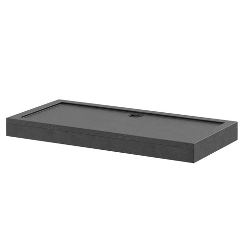 Pearlstone Slate 1600mm x 760mm x 40mm Rectangular Shower Tray and Plinth Right Hand Side View