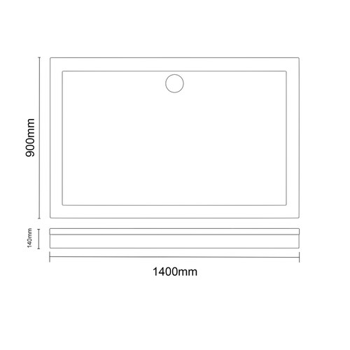 Pearlstone Slate 1400mm x 900mm x 40mm Rectangular Shower Tray and Plinth Dimensions
