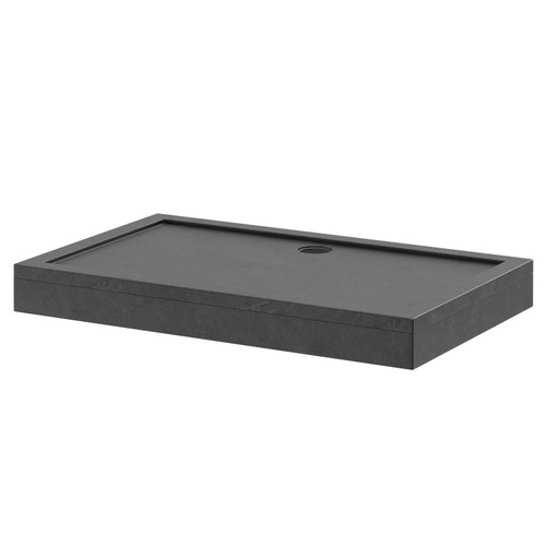 Pearlstone Slate 1300mm x 800mm x 40mm Rectangular Shower Tray and Plinth Right Hand Side View