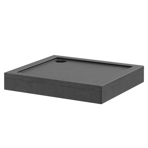 Pearlstone Slate 900mm x 800mm x 40mm Rectangular Shower Tray and Plinth Right Hand Side View