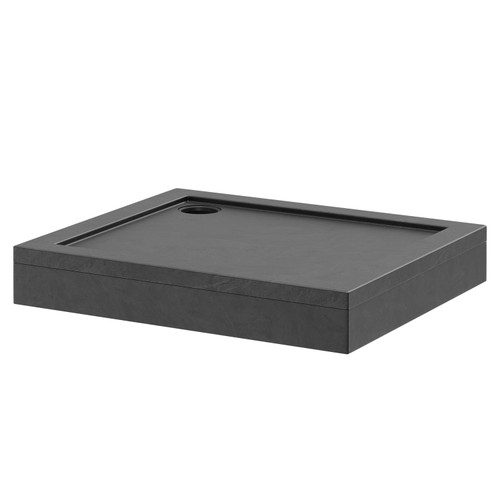 Pearlstone Slate 900mm x 760mm x 40mm Rectangular Shower Tray and Plinth Right Hand Side View
