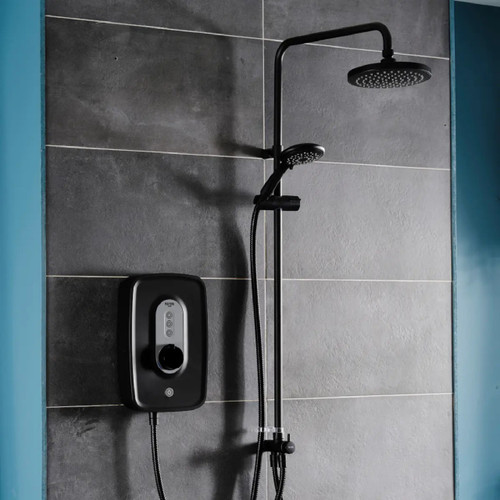 Triton Danzi DuElec Black 9.5kw Electric Shower Left Hand Side View
