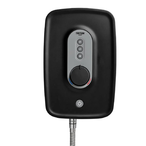 Triton Danzi DuElec Black 9.5kw Electric Shower Front View Triton Danzi DuElec Black 9.5kw Electric Shower Front View