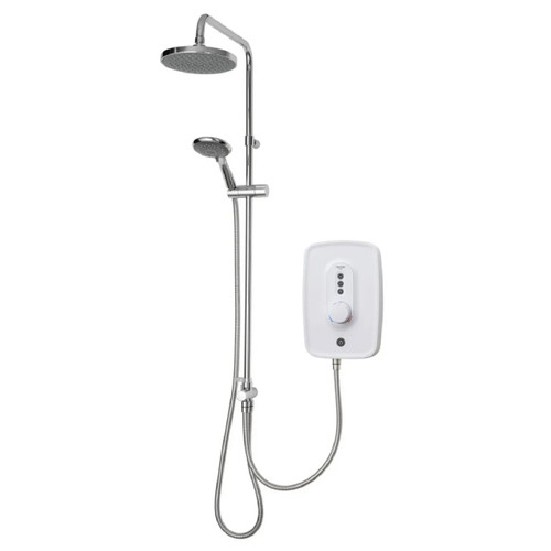 Triton Danzi DuElec White 9.5kw Electric Shower Right Hand Side View