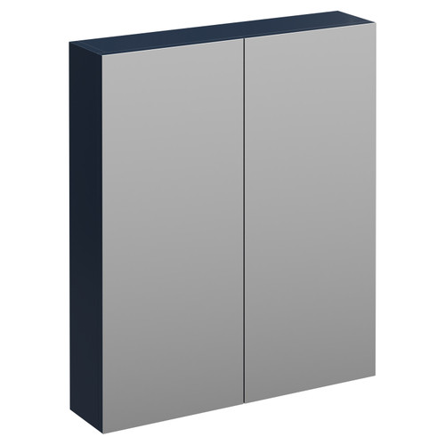 Napoli Deep Blue 600mm Wall Mounted Mirrored Cabinet Left Hand View