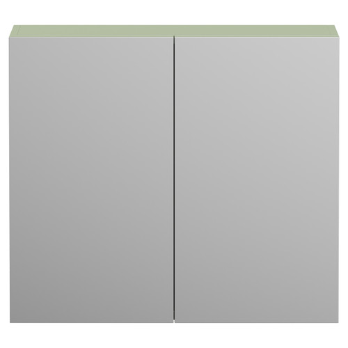 Napoli Olive Green 800mm Wall Mounted Mirrored Cabinet Front View
