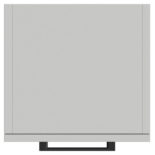Napoli Gloss Grey Pearl 350mm x 1600mm Wall Mounted Tall Storage Unit with 2 Doors and Matt Black Handles Top View