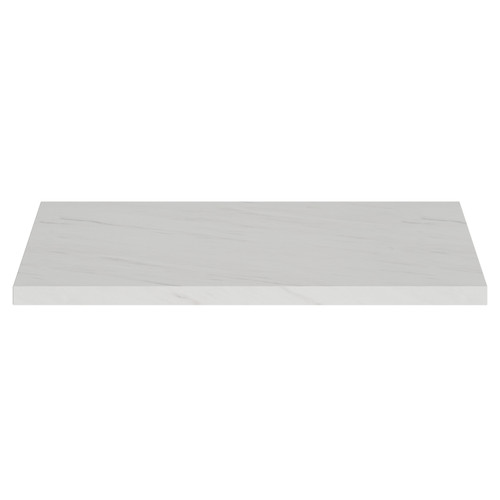 White Levanto Marble 500mm x 390m x 20mm Laminate Worktop Front View